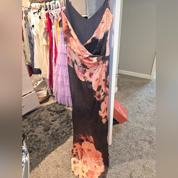 NWOT House Of CB Mariamma Brown Pink Evening Formal Gown Brown Pink S Christmas - Picture 11 of 13